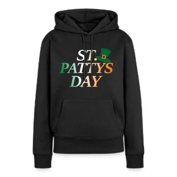 Saint-Patty, Saint-Patrick - Sweat à capuche Premium bio Femme - noir - Devant - Julia (174cm)