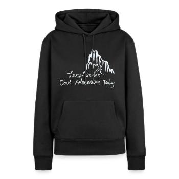 let's start adventure - Women’s Premium Organic Hoodie - black - Front - Julia (174cm)