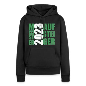 Meistershirt - Frauen Premium Bio Hoodie - Schwarz - Vorne - Julia (174cm)