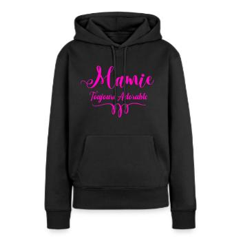 Mamie Toujours Adorable - Sweat à capuche Premium bio Femme - noir - Devant - Julia (174cm)