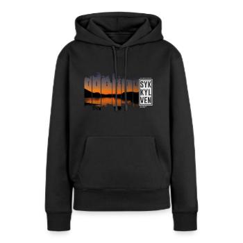 Tusvik - SYKKYLVEN - Frauen Premium Bio Hoodie - Schwarz - Vorne - Julia (174cm)