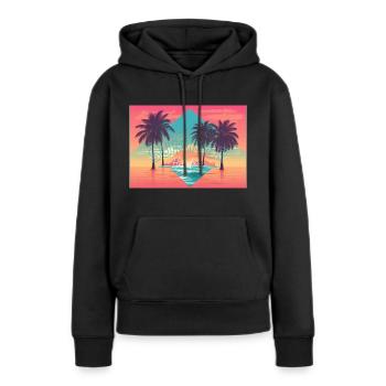 Vacances d’été - Sweat à capuche Premium bio Femme - noir - Devant - Julia (174cm)