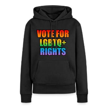 Votez pour les droits des homosexuels - Sweat à capuche Premium bio Femme - noir - Devant - Julia (174cm)