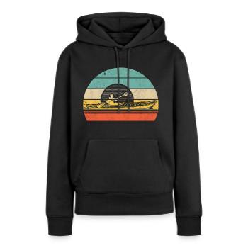 Kajakfahren Abenteuer - Frauen Premium Bio Hoodie - Schwarz - Vorne - Julia (174cm)