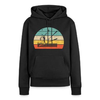 Volleyball de plage Smash - Sweat à capuche Premium bio Femme - noir - Devant - Julia (174cm)