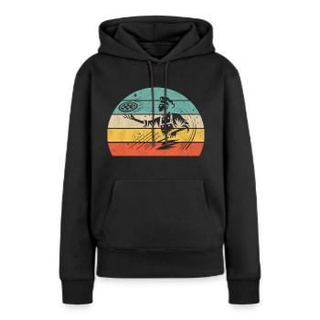 Pizzeria Art Pizzaïolo - Sweat à capuche Premium bio Femme - noir - Devant - Julia (174cm)