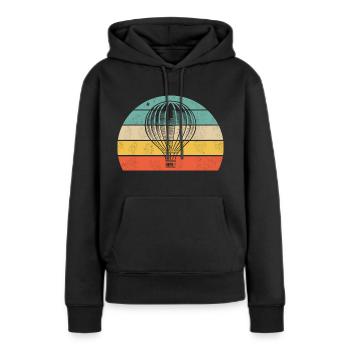 Liberté en montgolfière - Sweat à capuche Premium bio Femme - noir - Devant - Julia (174cm)