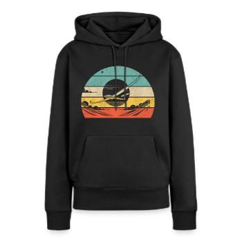 Élégance du planeur - Sweat à capuche Premium bio Femme - noir - Devant - Julia (174cm)
