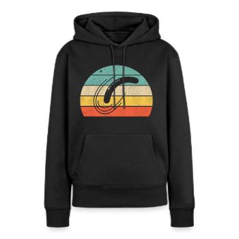 Boomerang - Sweat à capuche Premium bio Femme - noir - Devant - Julia (174cm)