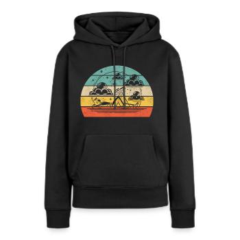 Cloud Observation - Women’s Premium Organic Hoodie - black - Front - Julia (174cm)