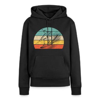 Action de wakeboard - Sweat à capuche Premium bio Femme - noir - Devant - Julia (174cm)