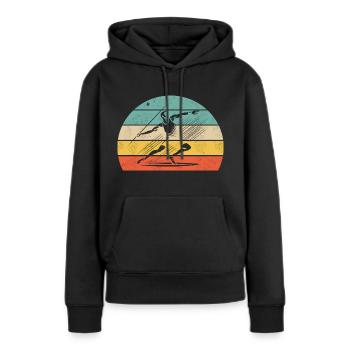 Speerwerfer beim Speerwurf - Frauen Premium Bio Hoodie - Schwarz - Vorne - Julia (174cm)