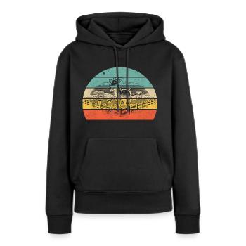 Élevage de chèvres - Sweat à capuche Premium bio Femme - noir - Devant - Julia (174cm)