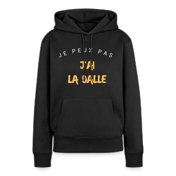 Ich kann die Platte nicht haben - Frauen Premium Bio Hoodie - Schwarz - Vorne - Julia (174cm)