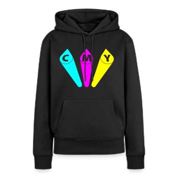 Dreifarbige Farben 2 G1 - Frauen Premium Bio Hoodie - Schwarz - Vorne - Julia (174cm)