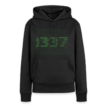 1337 Elite Gamer Gaming Zocken Matrix Online - Women’s Premium Organic Hoodie - black - Front - Julia (174cm)
