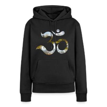 goa automne - Sweat à capuche Premium bio Femme - noir - Devant - Julia (174cm)