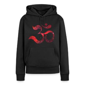 GOA ROUGE - Sweat à capuche Premium bio Femme - noir - Devant - Julia (174cm)
