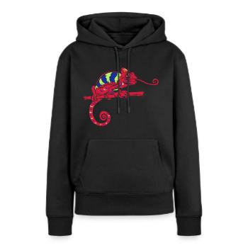 chamaeleon - Frauen Premium Bio Hoodie - Schwarz - Vorne - Julia (174cm)