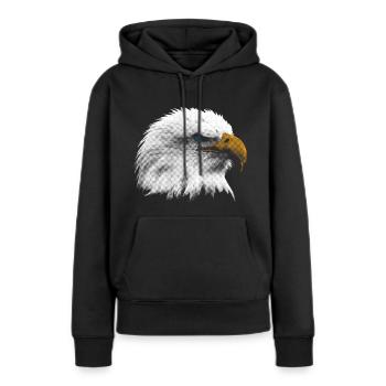 Pygargue à tête blanche - Sweat à capuche Premium bio Femme - noir - Devant - Julia (174cm)