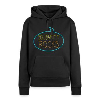 Solidarity Rocks - Women’s Premium Organic Hoodie - black - Front - Julia (174cm)