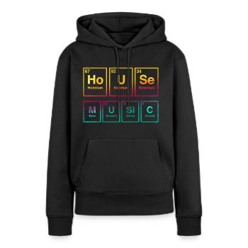House Music - Sweat à capuche Premium bio Femme - noir - Devant - Julia (174cm)