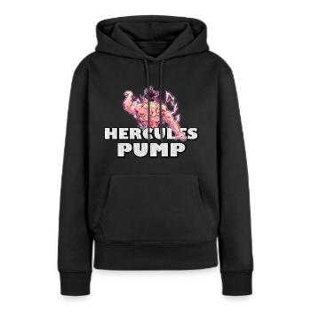 Hercules Pump | Anime gym pump edition - Frauen Premium Bio Hoodie - Schwarz - Vorne - Julia (174cm)
