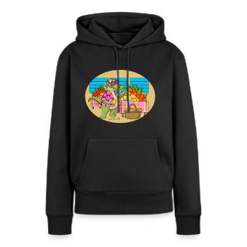 Georges Croco 972 Market - Sweat à capuche Premium bio Femme - noir - Devant - Julia (174cm)