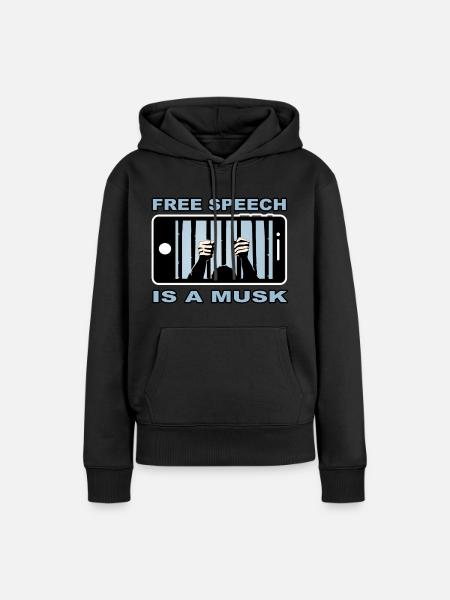 Free Speech - Frauen Premium Bio Hoodie - Schwarz