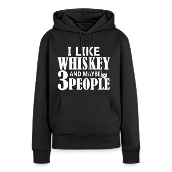 J’aime le whisky et peut-être 3 personnes - Sweat à capuche Premium bio Femme - noir - Devant - Julia (174cm)