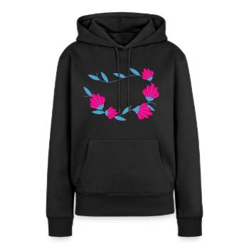 Flower Blume Pflanze - Frauen Premium Bio Hoodie - Schwarz - Vorne - Julia (174cm)