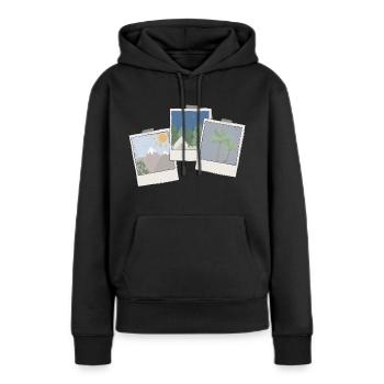 Bilder Trio - Frauen Premium Bio Hoodie - Schwarz - Vorne - Julia (174cm)