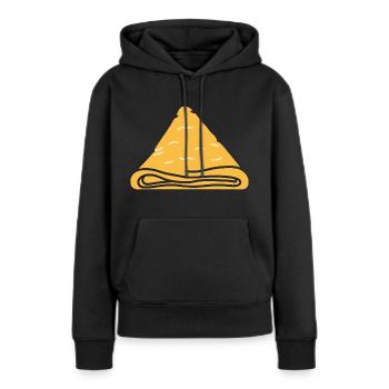 Crêpes Bretagne humour crêpe - Sweat à capuche Premium bio Femme - noir - Devant - Julia (174cm)