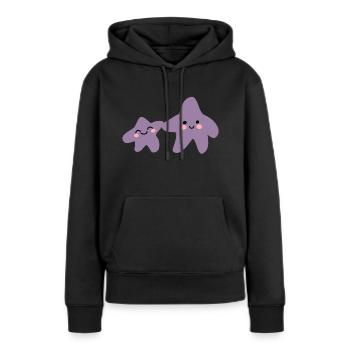 Geschwister Sternchen - Frauen Premium Bio Hoodie - Schwarz - Vorne - Julia (174cm)