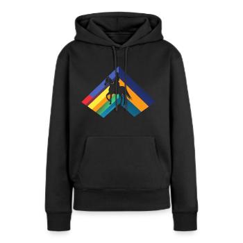 Dressurpferd Reiterhof Dressur - Frauen Premium Bio Hoodie - Schwarz - Vorne - Julia (174cm)