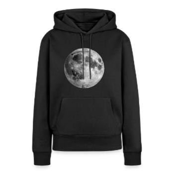 lune - Sweat à capuche Premium bio Femme - noir - Devant - Julia (174cm)