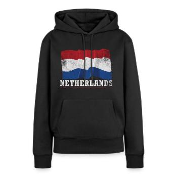 Pays-Bas Pavillon - Sweat à capuche Premium bio Femme - noir - Devant - Julia (174cm)