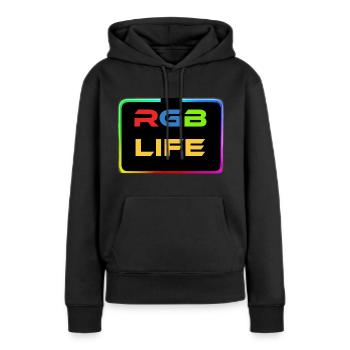 RGB Life - Frauen Premium Bio Hoodie - Schwarz - Vorne - Julia (174cm)