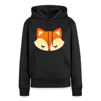 Fuchs Schlaufuchs Schule Kindergarten Einschulung - Frauen Premium Bio Hoodie - Schwarz - Vorne - Julia (174cm)