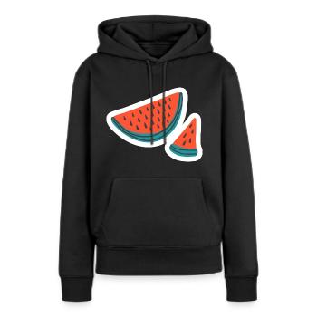 Melon - Sweat à capuche Premium bio Femme - noir - Devant - Julia (174cm)