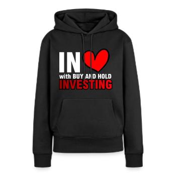 Buy and hold - Frauen Premium Bio Hoodie - Schwarz - Vorne - Julia (174cm)