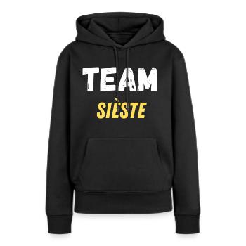 team sieste - Sweat à capuche Premium bio Femme - noir - Devant - Julia (174cm)