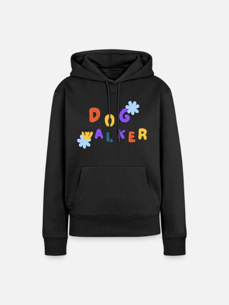 Dog Walker - Frauen Premium Bio Hoodie - Schwarz