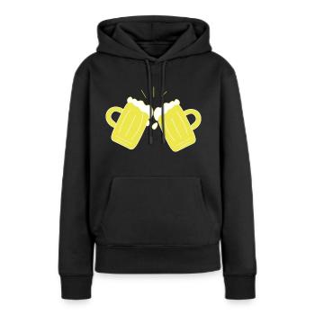 Bierkrug, Prost - Frauen Premium Bio Hoodie - Schwarz - Vorne - Julia (174cm)