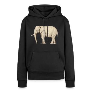 Elefant schlicht Linien - Frauen Premium Bio Hoodie - Schwarz - Vorne - Julia (174cm)