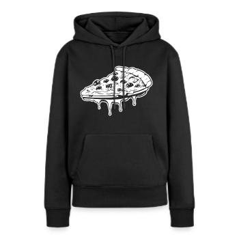 Pizza Restauration rapide Pizzeria - Sweat à capuche Premium bio Femme - noir - Devant - Julia (174cm)
