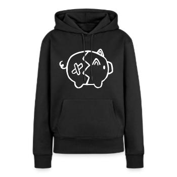 Sparschwein zerbrochen Geld - Frauen Premium Bio Hoodie - Schwarz - Vorne - Julia (174cm)