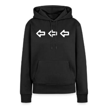 3 Pfeile links Geschenk Idee - Frauen Premium Bio Hoodie - Schwarz - Vorne - Julia (174cm)