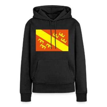 Haute Alsace - Sweat à capuche Premium bio Femme - noir - Devant - Julia (174cm)