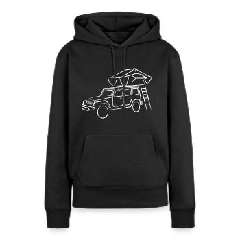 Jeep avec tente de toit, nomades de tentes de toit - Sweat à capuche Premium bio Femme - noir - Devant - Julia (174cm)
